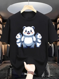 Men's T-Shirt Adorable Cartoon Drawing With Smiling Bears Standing Together Panda