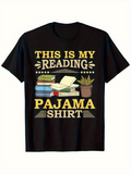 Men's T-Shirt This Is My Reading Pajama Shirt Cozy Books Mug And Small Plant