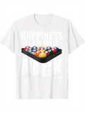 Men's T-Shirt Happiness Is A Perfect Rack Pool Balls Set Table