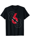 Men's T-Shirt Abstract Red And White Stripe Overlapping Number Eight Graphic T Shirt