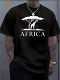 Men's T-Shirt Africa Under Wide Spreading Tree With Elegant Silhouetted Giraffe