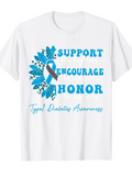 Men's T-Shirt Support Encourage Honor Blue Floral With Awareness Ribbon T Shirt