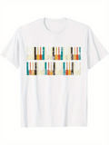 Men's T-Shirt Colorful Vertical Striped Lines Pattern With Abstract Artistic Accents
