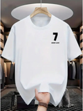 Men's T-Shirt Minimalist White Shirt With Black Number Detail Design