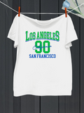 Men's T-Shirt Athletic Retro Green Accented Urban Lettering Jersey Number Shirt
