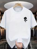 Men's T-Shirt Simple Monochrome Minimalist Artful Single Stem Black Rose