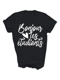 Men's T-Shirt Bonjour Les Etudiants French Teacher white print text