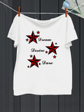 Men's T-Shirt Dream Desire Dare Among Scattered Red And Black Stars