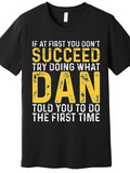 Men's T-Shirt If At First You Dont Succeed Bold Distressed Yellow Statement Typography Shirt