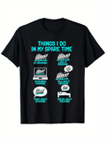 Men's T-Shirt Things I Do In My Spare Time Cartoon Rally Cars And Playful Lettering Motif