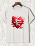 Men's T-Shirt Happy Valentines Day Glowing Red Heart With Sparkling Floating Gifts