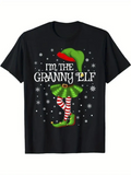 Men's T-Shirt Im The Granny Elf Festive Stars With Striped Socks Elf