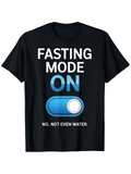 Men's T-Shirt Fasting Mode On With Blue Power Switch Illustration