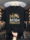 Men's T-Shirt Gold Crown With Stars Celebrating Dad Of The Birthday Princess
