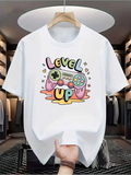 Men's T-Shirt Level Up Melting Pastel Colors Dripping Retro Video Game Controller
