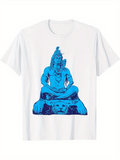 Men's T-Shirt Blue Meditative Harmony With Serene Divine Energy Seated Deity