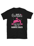 Men's T-Shirt Just A Woman With Heart And Pink Bowling Ball Handle Bags