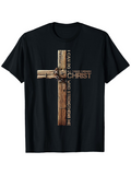 Men's T-Shirt I Can Do All Things Through Christ Wooden Cross Illustration Surrounded By Thorns