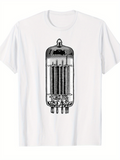Men's T-Shirt Vintage Glass Circuit Art With Shaded Reflections Under Warm Studio Light Tube