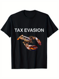 Men's T-Shirt Tax Evasion Humorous Lobster Illustration On Plain Background Lobster