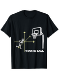 Men's T-Shirt Mathematical Graph Arrows With Stick Figure Shooting At Basketball Hoop