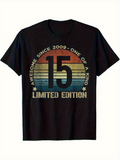 Men's T-Shirt Limited Edition Awesome Since 2009 Vintage Sunset With Bold Number Fifteen