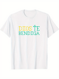 Men's T-Shirt Dios Te Bendiga (God Bless You) Christian Spanish text with Cross