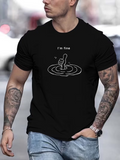 Men's T-Shirt Im Fine Minimalist Water Ripples With Drowning Hand In Black