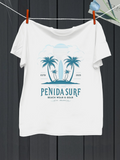 Men's T-Shirt Penida Surf Vintage Tropic Palms With Surfboard And Ocean Wave