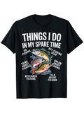Men's T-Shirt Things I Do In My Spare Time Colorful Leaping Fish Surrounded By Water Splashing