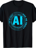 Men's T-Shirt Ask Me About Futuristic Blue Circular Pattern AI