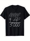 Men's T-Shirt Five Loaves With Two Fish Simple Chalk Drawing And The Number 5000
