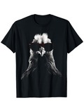 Men's T-Shirt Bold Rooster In Sunglasses With Sharp Monochrome Contrast Central Chicken