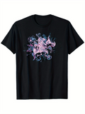 Men's T-Shirt Swirling Artistic Pastel Colors Forming Fantasy Abstract Horse