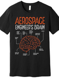 Men's T-Shirt Aerospace Engineers Brain Thoughtful Diagrammed Segmented Lines On Human Brain