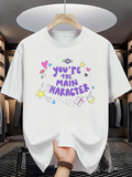 Men's T-Shirt Youre The Main Character Surrounded By Colorful Hearts And Stars Graphic T Shirt
