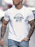 Men's T-Shirt Limited Edition Typography With Vintage Lettering On White Cotton Original