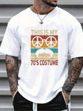 Men's T-Shirt This Is My Seventies Costume With Retro Sunglasses And Mustache