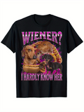 Men's T-Shirt Wiener I Hardly Know Her Playful Hotdog With Adorable Brown Dachshund Dogs