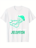 Men's T-Shirt Jellyfish Floating Gracefully With Blue Green Rippling Water Jellyfish