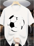 Men's T-Shirt Classic Black And White Dragon Surrounding A Bold Soccer Ball