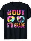 Men's T-Shirt Peace Out Colorful Sunglasses With Palm Trees End Of 5th Grade