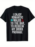 Men's T-Shirt Romantic Walks By The Ocean With Red Anchors And Turquoise Steering Wheel Black T Shirt