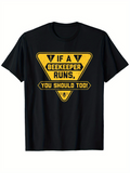 Men's T-Shirt If A Beekeeper Runs You Should Too Caution Sign Graphic T Shirt
