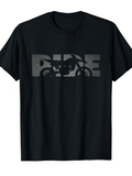 Men's T-Shirt Ride With Shadowed Motorcycle Silhouette Inside Bold Lettering