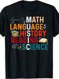 Men's T-Shirt Formula Notes Musical Symbols Stacked School Subject Names With Books And Notes Science