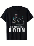 Men's T-Shirt Its About The Rhythm Heartbeat Line With Labeled Medical Diagram Rhythm