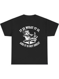 Men's T-Shirt It Is What It Is And It Is Not Great Retro Smoky Room With Relaxing Cat