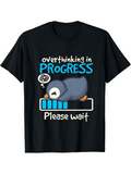 Men's T-Shirt Overthinking In Progress Cute Penguin With Loading Bar