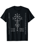 Men's T-Shirt Mystical Symbols And Ancient Glyphs Among Sacred Ornamental Cross